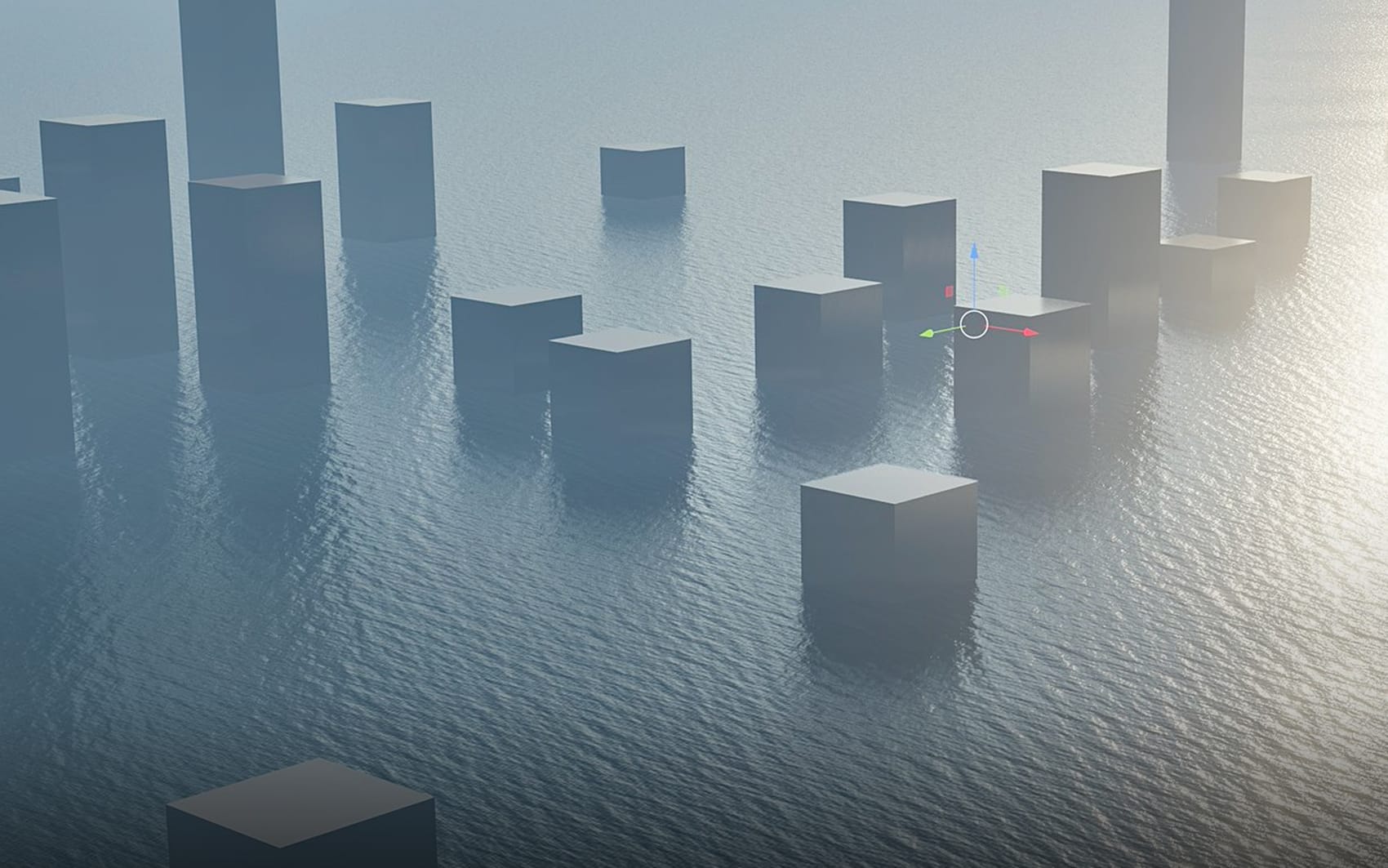 Open ocean surface rendered with Physical Open Waters for Blender